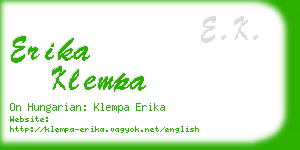 erika klempa business card